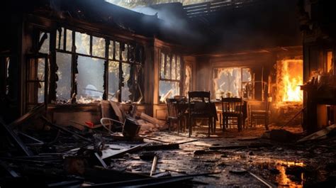 Premium Ai Image Photograph Of Aftermath Of A House Fire Ruined House