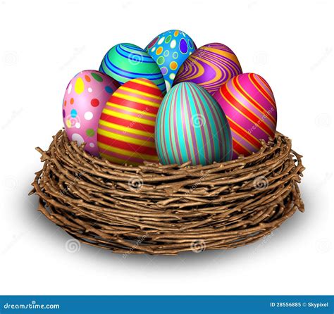 Easter Eggs Nest stock illustration. Image of nest, craft - 28556885