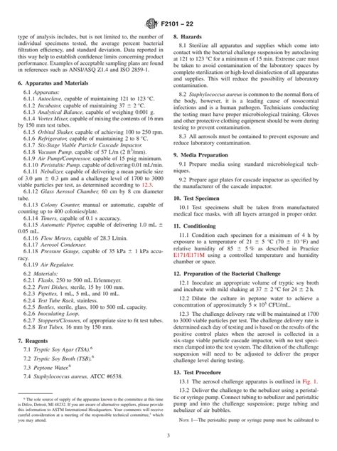 Astm F2101 22 Standard Test Method For Evaluating The Bacterial