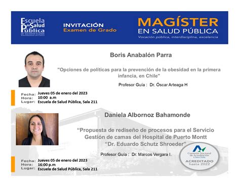 Invitaci N Ex Menes De Grado Del Programa De Mag Ster En Salud P Blica