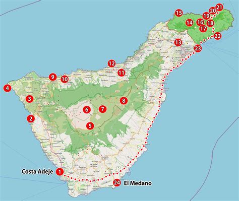 Tenerife Le Maggiori Attrazioni Mappa Piano Turistico Sentieri