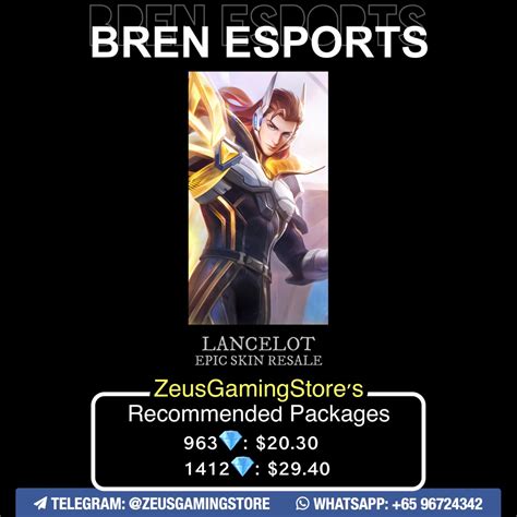 Bren Esports Lancelot Epic Skin Resale Mobile Legends Diamonds Video