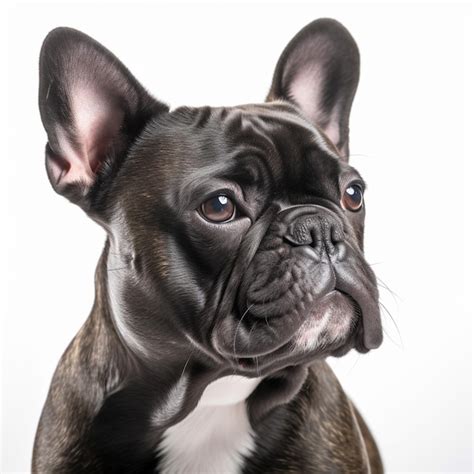 Un Perro Negro Con Una Mancha Blanca En El Pecho Mira Hacia Arriba