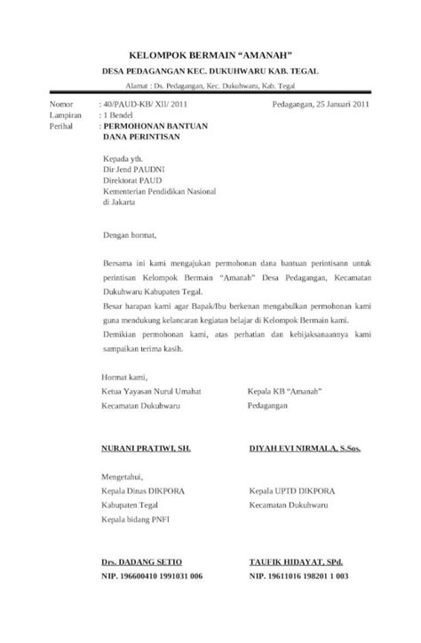 Contoh Surat Permohonan Yayasan Ke Dinas Pendidikan Contoh Surat Resmi