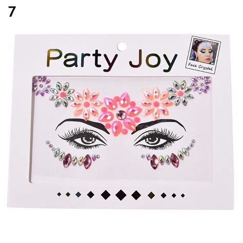 Face Gems Adhesive Glitter Jewel Tattoo Sticker Festival Rave Party