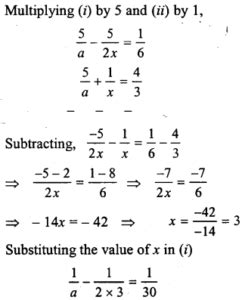 Ml Aggarwal Class Simultaneous Linear Equations Chapter Test Cbse