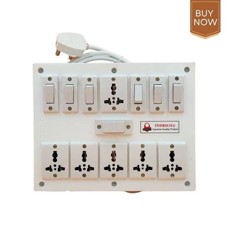 Indrico Pvc W Way Extension Board With Individual Switch Pack Of