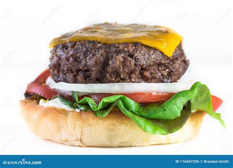 Hamburguesa Y Patatas Fritas Hechas En Casa Foto De Archivo Imagen De