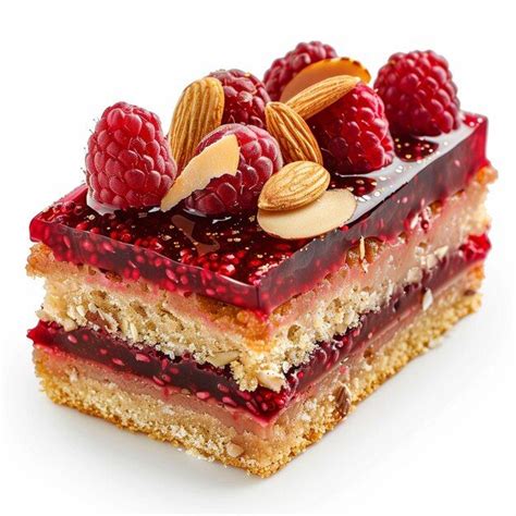 Premium Photo Raspberry Almond Frangipane Cake With Raspberry Coulis