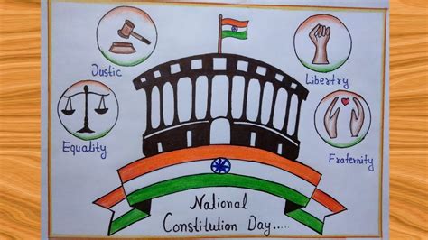 National Constitution Day Poster National Law Day Drawing Indian