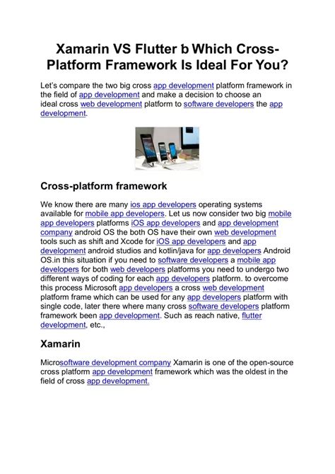 Ppt Xamarin Vs Flutter Which Cross Platform Framework Is Ideal For