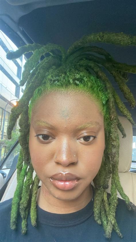 Green Locs Itsmumblebee In 2022 Locs Hairstyles Short Locs Hairstyles Green Hair Girl