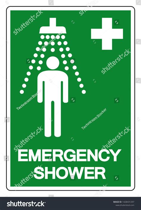 Emergency Shower Symbol Sign Vector Illustration Stock Vector (Royalty ...