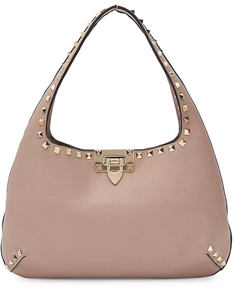 Valentino Garavani Small Rockstud Leather Hobo Bag Shopstyle