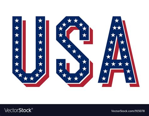 Usa Word Royalty Free Vector Image VectorStock