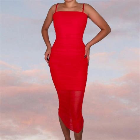 Dresses Sexy Red Bodycon Dress Poshmark