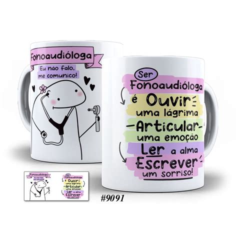 Caneca Fonoaudiologia Flonoaudióloga Flork Profissão Personalizada