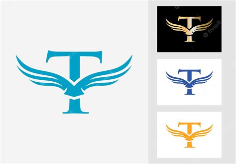 Premium Vector T Letter Wing Logo Design Letter T Logo And Wings Concept