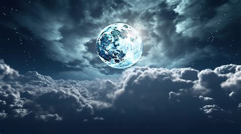 Night Sky Moon 3d Rendering With And Clouds Backgrounds | JPG Free ...