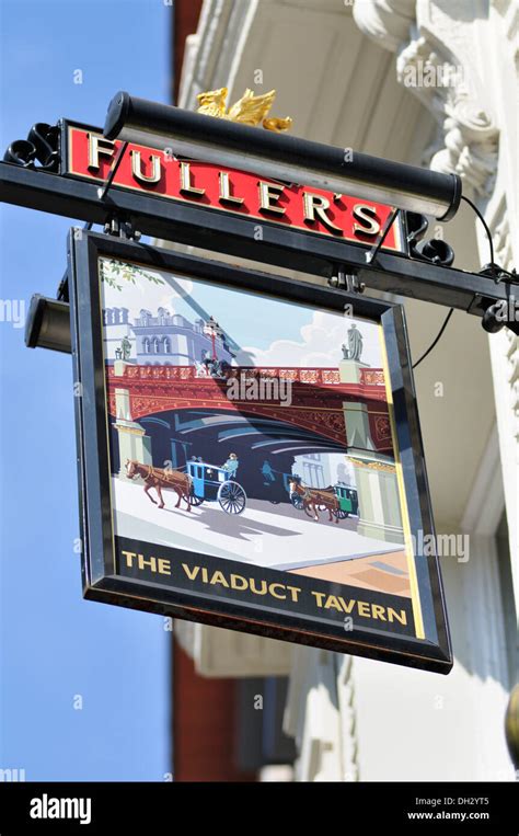 Hanging Pub Sign Viaduct Tavern 126 Newgate Street City Of London London Ec1a United