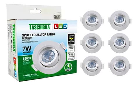 L Mpara Spot Led De Techo Taschibra Embutir Redondo Direcion Vel Color