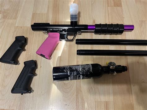 Cci Phantom Pump Paintball Marker Pink Grips And Extra Grips And