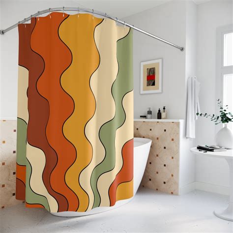 70s Retro Shower Curtain Funky Shower Curtain Groovy 60s Hippie Decor