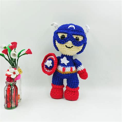 Captain America Amigurumi Crochet Collectible Toy Loombastic Studios