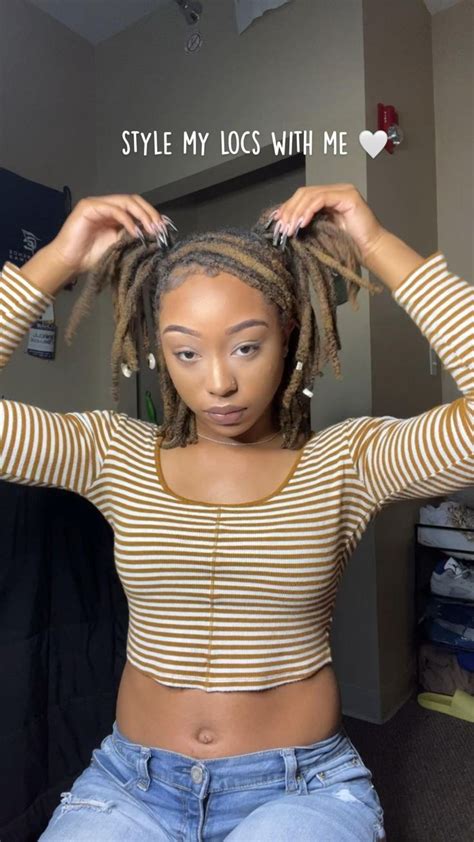 Style My Locs With Me 🤍 Dreadlock Hairstyles Black Short Dreadlocks Styles Short Locs Hairstyles