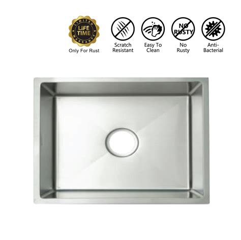 Hun Nano Stainless Steel Kitchen Sink Single Bowl Nano Silver