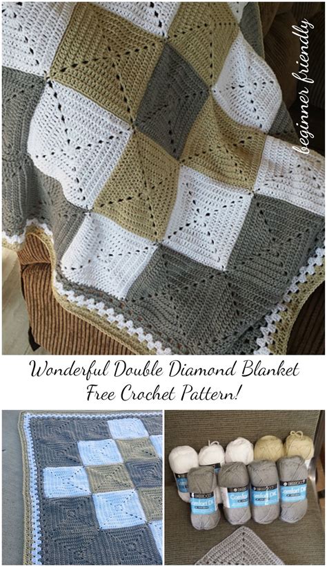 Crochet Diamond Blanket Pattern