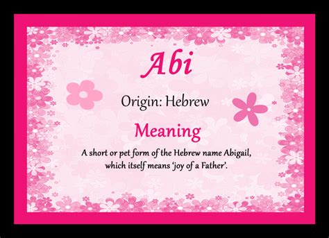 Abi Personalised Name Meaning Mousemat - The Card Zoo