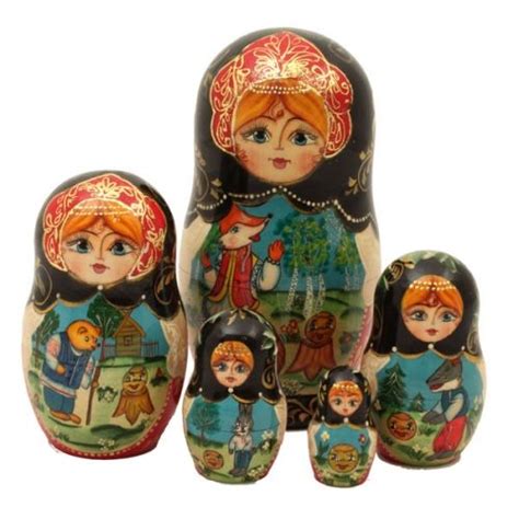 Kolobok Russian Fairy Tales Collection Nesting Dolls Fairy Tales Doll Sets