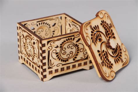 Buy Hand Carved Wooden Jewelry Box With Ornaments 2066543213 Handmade