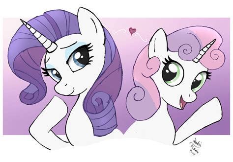 Rarity Sweetie Belle sister love by Joakaha on DeviantArt