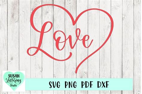 Hand Lettered Love In Heart Script Font Love Heart Svg