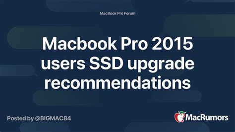 Macbook Pro 2015 users SSD upgrade recommendations | MacRumors Forums