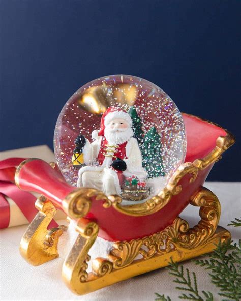 Santas Sleigh Snow Globe Snow Globes Santa Sleigh Musical Snow Globes