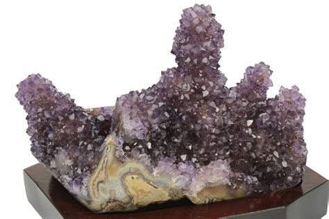 6 1 Amethyst Stalactite Formation With Wood Base Uruguay 236944