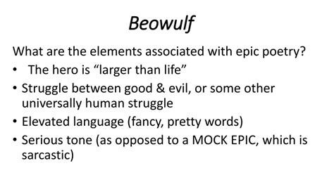 Beowulf What Is An Archetype What Is A Hero Ppt Download