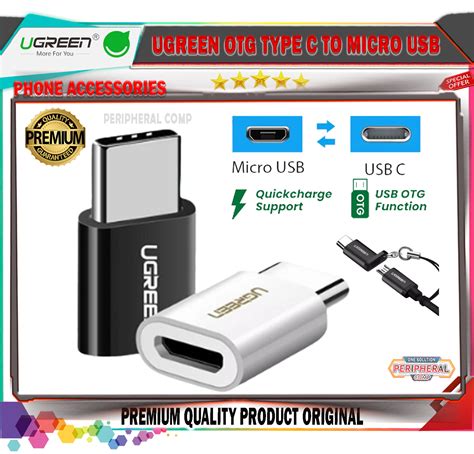 Ugreen Otg Type C To Micro Usb Cable Adapter Lazada Indonesia