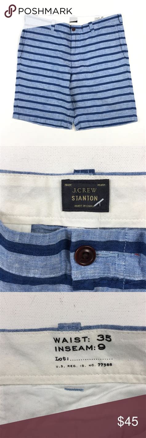 J Crew Mens Stanton Shorts 35 A4506 Title J Crew Mens Stanton 100