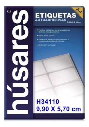 200 Hojas Etiquetas Autoadhesiva Husares H34110 A4 9 90x5 70