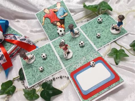 Explosionsbox Geldgeschenk Fussball Gutschein Geburtstag Geschenkbox