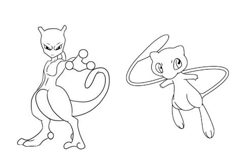 Coloriage Mewtwo Et Mew Et Dessin Pokemon Mewtwo