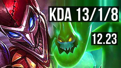 SHACO Vs ZAC JNG 13 1 8 Legendary 1000 Games 1 0M Mastery KR