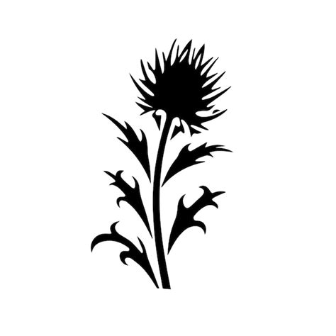 Premium Vector A Black And White Of Thistle Vector