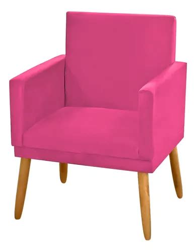 Sillón decorativo Nina de lujo para sala de estar color rosa corino