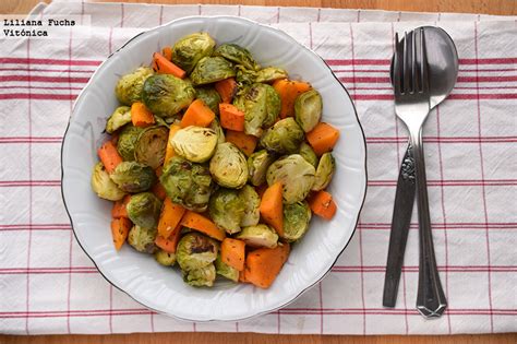 Receta Saludable De Coles De Bruselas Al Horno Con Calabaza