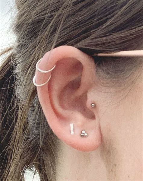 Double Cartilage And Tragus Piercing